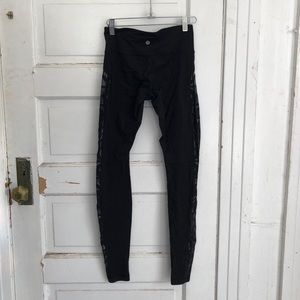 Lululemon Black Yoga Pants (w print on sides)